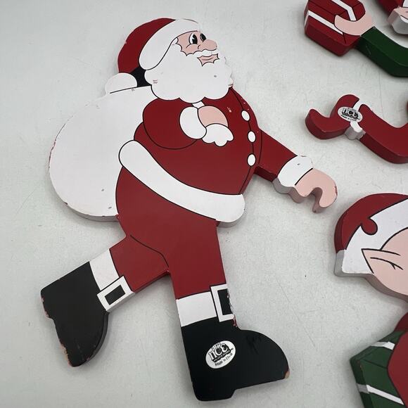 Lot 3 Vtg Wood Elves Santa Christmas Ladder Climber NCE 90s Holiday Replacements - Picture 3 of 7